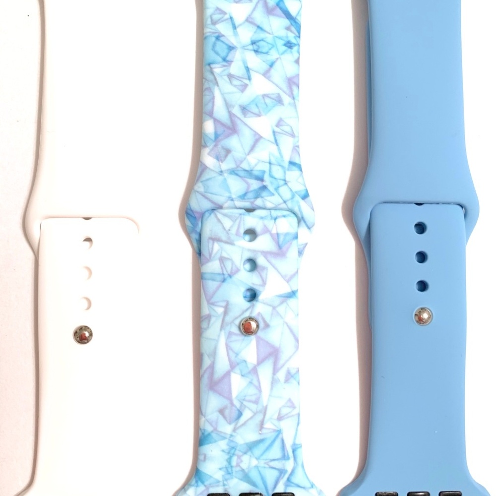 3 M/L 44mm 42mm Apple Watch band blue white + case - Picture 3 of 5